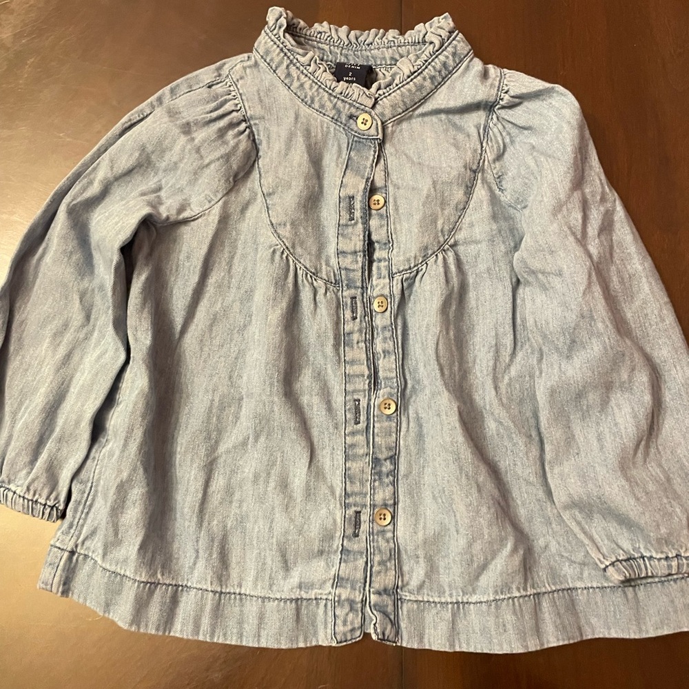 Toddler girl baby doll  Gap denim shirt
